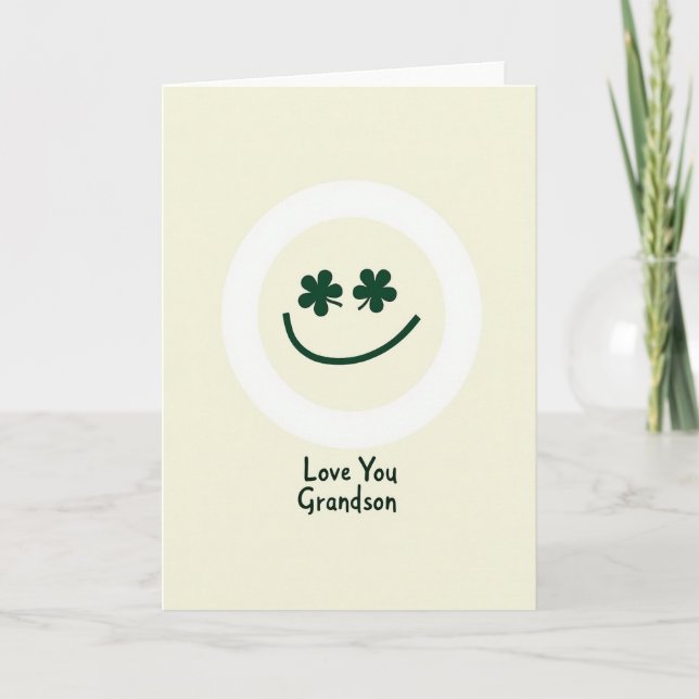 Shamrock Smiling Love You Card (Front)
