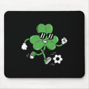 Shamrock Soccer St Patricks Day Funny Lucky Clover Mouse Pad