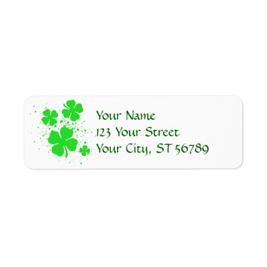 Shamrock Spatter Return Address Label