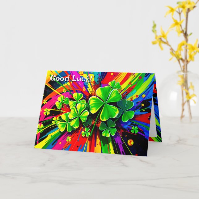 [Shamrock Splash] Rainbow Splatter All Occasion Card (Yellow Flower)