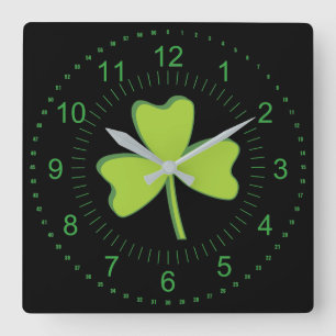 Shamrock Square Wall Clock