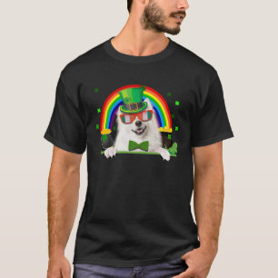 Shamrock St Patrick s Day Samoyed Leprechaun Hat T-Shirt