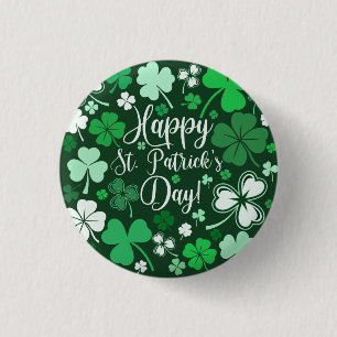 Shamrock St Patrick's 3 Cm Round Badge