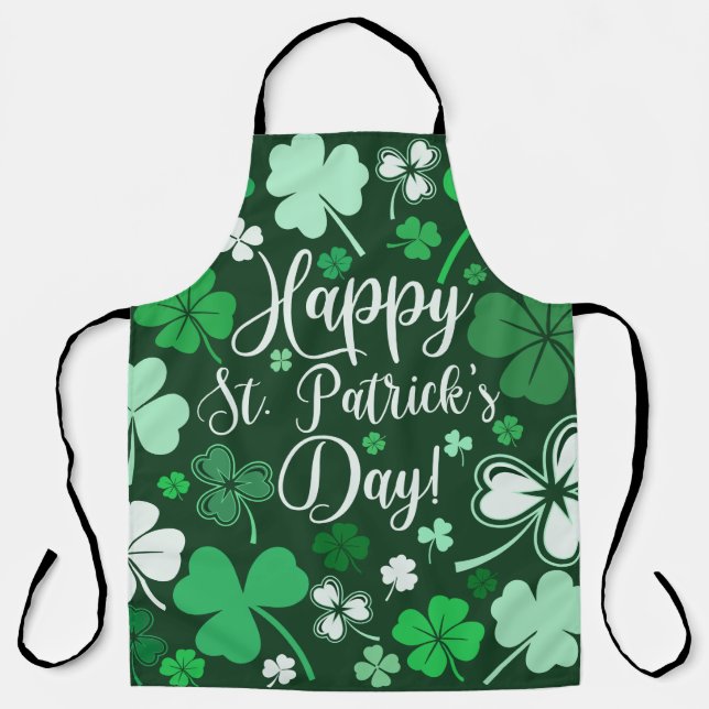 Shamrock St. Patrick's Day Apron (Front)