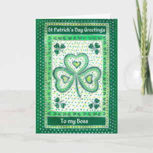 Shamrock St Patrick's Day Card for a Boss