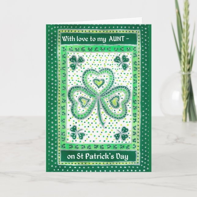 Shamrock St Patrick's Day Card for an Aunt (Front)