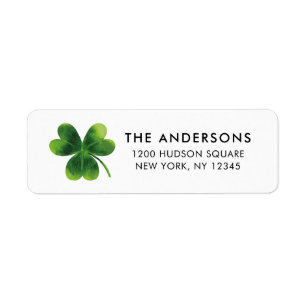 Shamrock St. Patrick's Day Elegant Return Address Label