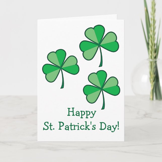 Shamrock St. Patrick's Day Greeting Card (Front)