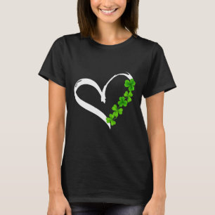 Shamrock St Patricks Day Heart Teen Girls Lucky Lo T-Shirt