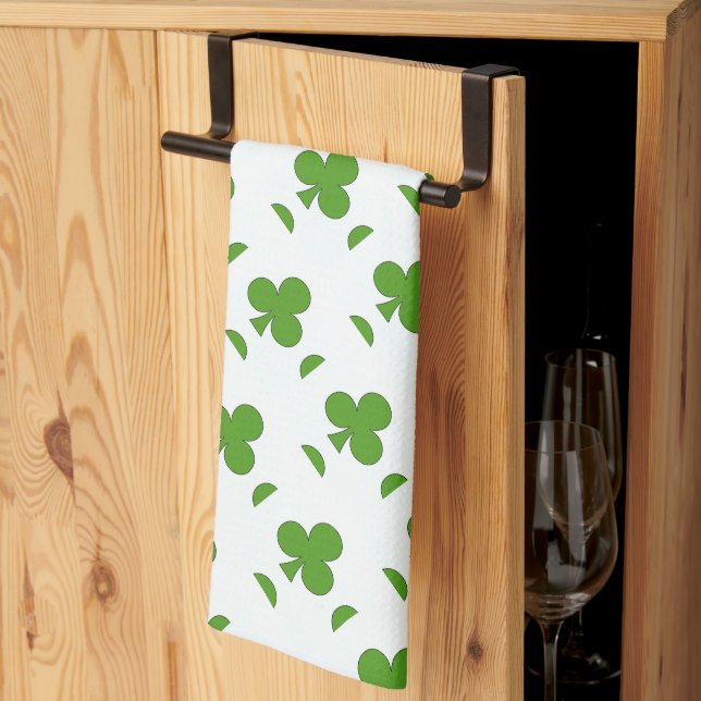 Shamrock St. Patrick's Day Holiday Kitchen Towels (Thirds Fold)
