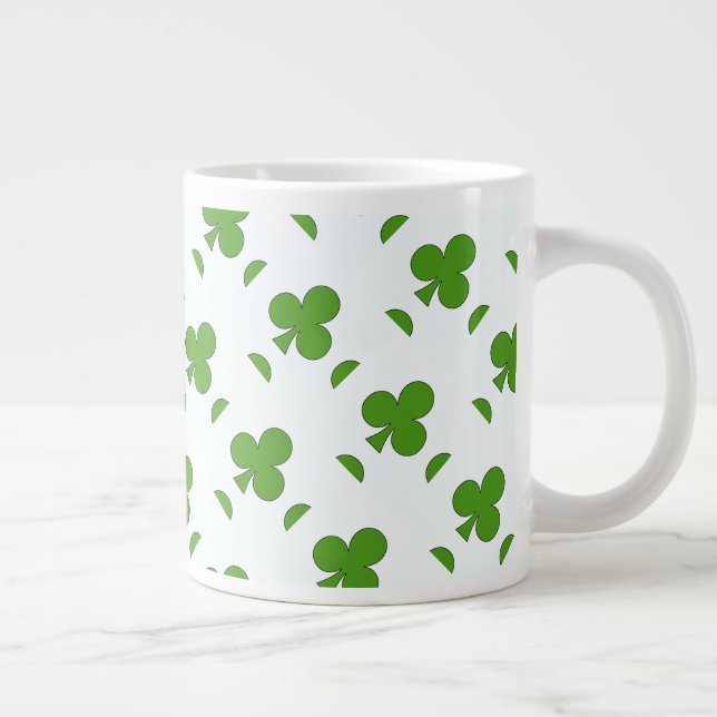 Shamrock St. Patrick's Day Holiday  Large Coffee Mug (Right)
