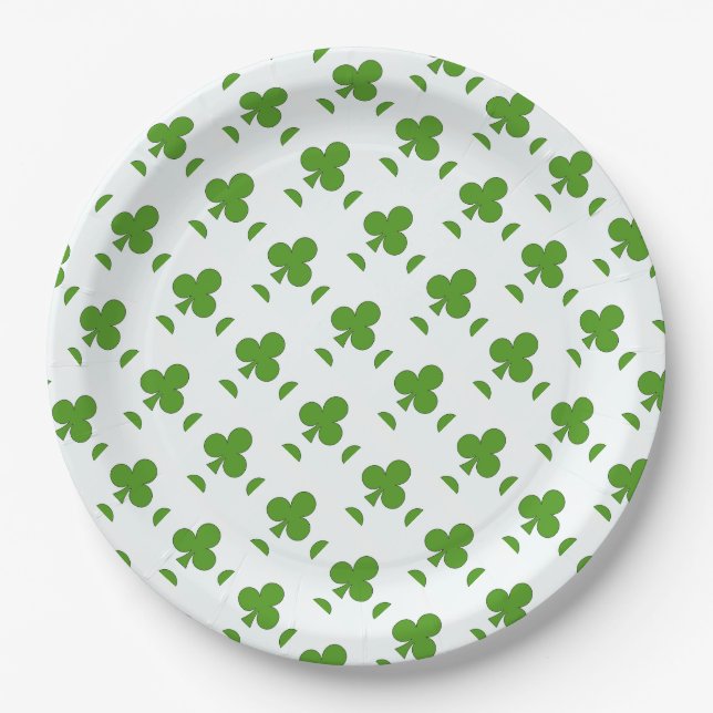 Shamrock St. Patrick's Day Holiday  Paper Plate (Front)