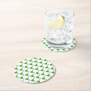 Shamrock St. Patrick's Day Holiday  Round Paper Coaster