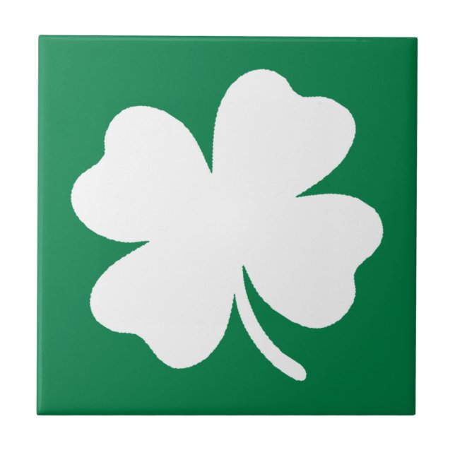 Shamrock  St Patricks Day Ireland Ceramic Tile (Front)