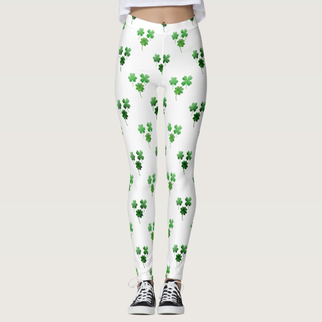 Shamrock St Patrick's Day Leggings (Front)