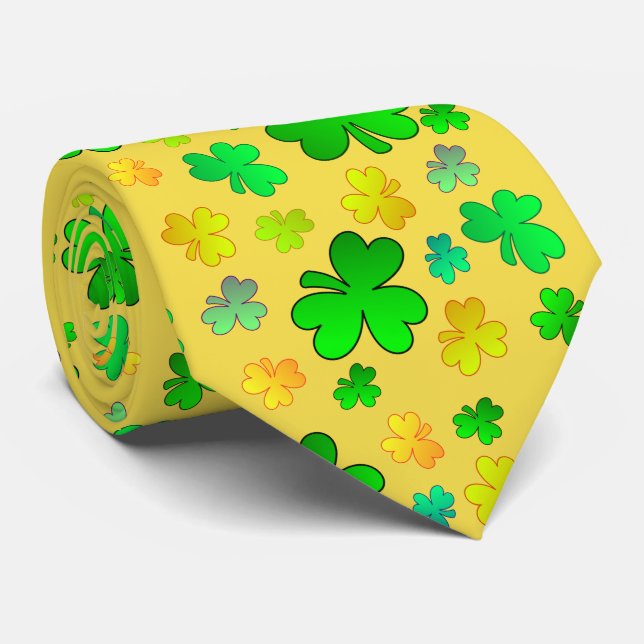 Shamrock St. Patrick's Day Tie (Rolled)