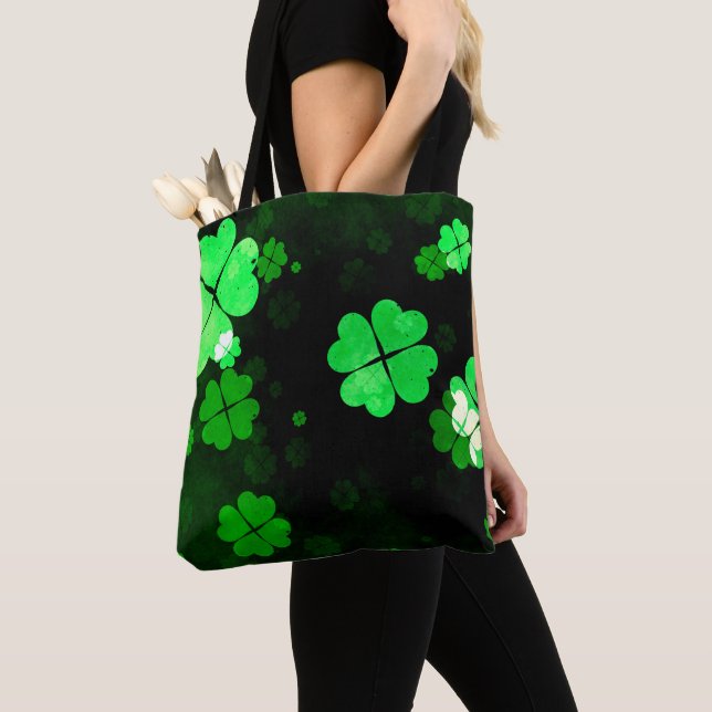 Shamrock St. Patrick's Day Tote Bag (Close Up)