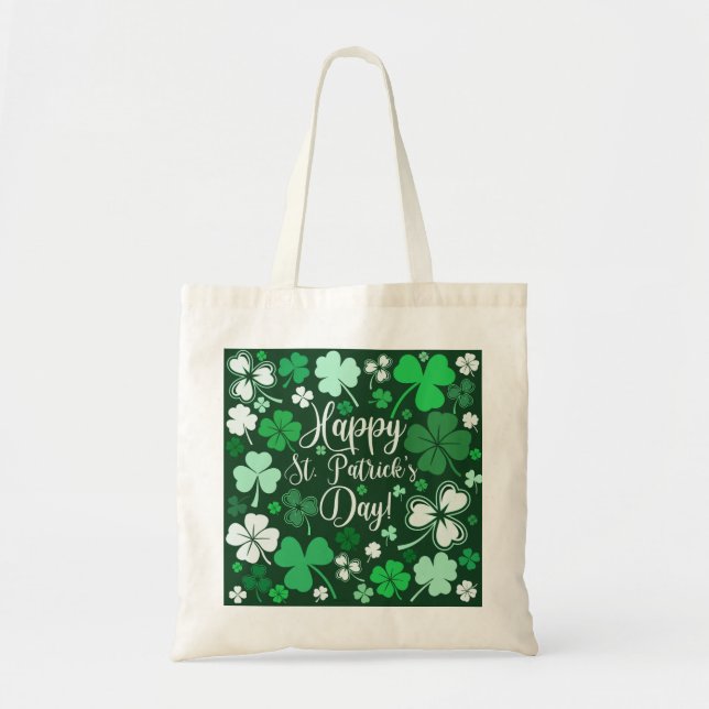 Shamrock St. Patrick's Day Tote Bag (Front)