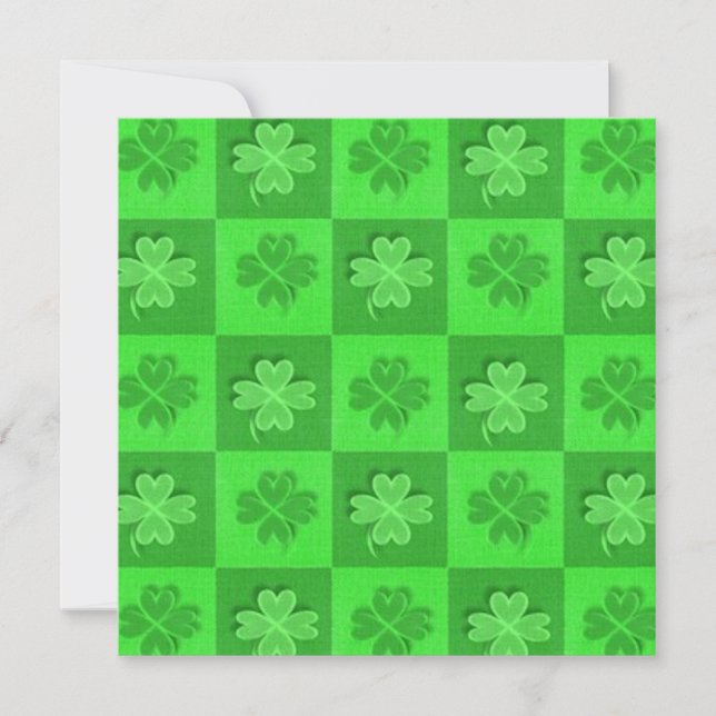 Shamrock St Patrick's Designer Square Note Card (Front)
