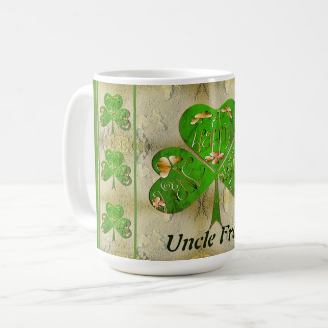 Shamrock St. Patrick's Leprechaun Coffee Mug (Front Left)