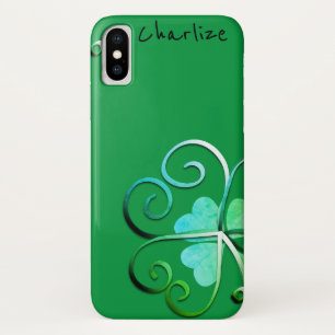 Shamrock St. Patrick's W/Name iPhone X Case
