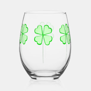 Shamrock Stemless Wine Glass