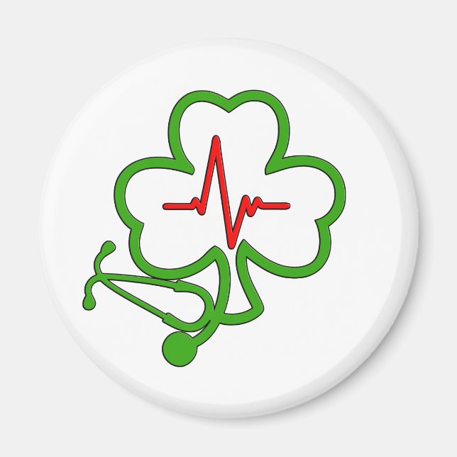 SHAMROCK STETHOSCOPE WITH HEARTBEAT MAGNET (Front)