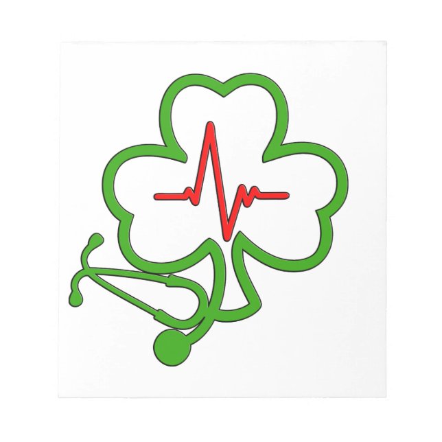 SHAMROCK STETHOSCOPE WITH HEARTBEAT NOTEPAD (Front)