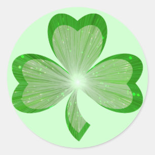 Shamrock sticker round green