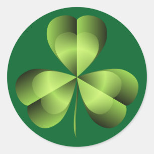 Shamrock Three Leaf Clover Graphic Classic Round Sticker