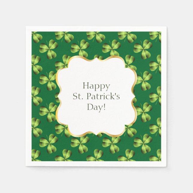 Shamrock Three Leaf Clover Graphic Napkin (Front)