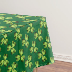 Shamrock Three Leaf Clover Graphic Tablecloth