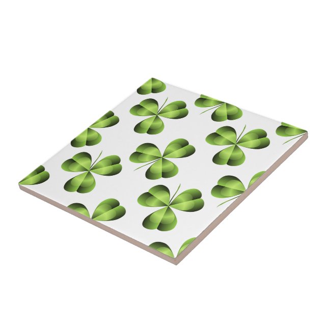 Shamrock Three Leaf Clover Graphic Tile (Side)