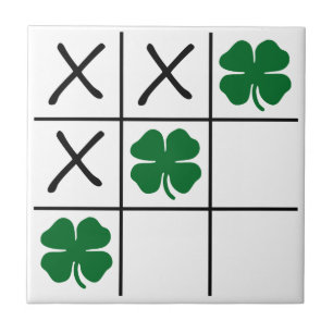 Shamrock Tic Tac Toe Ceramic Tile