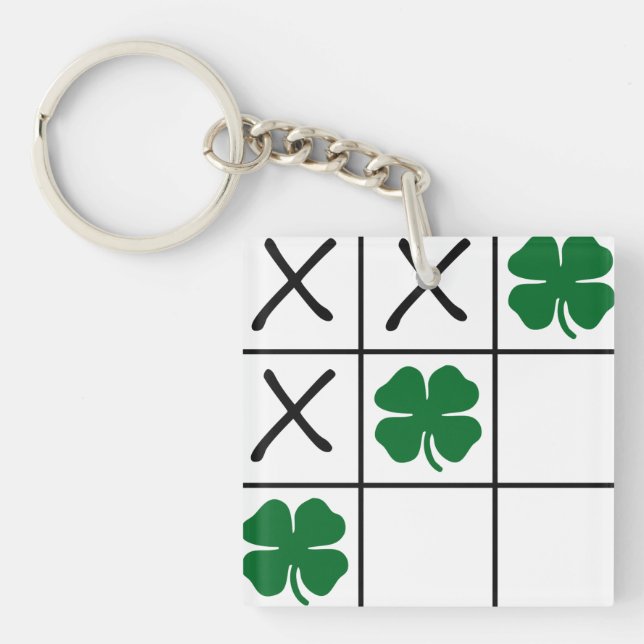 Shamrock Tic Tac Toe Key Ring (Front)