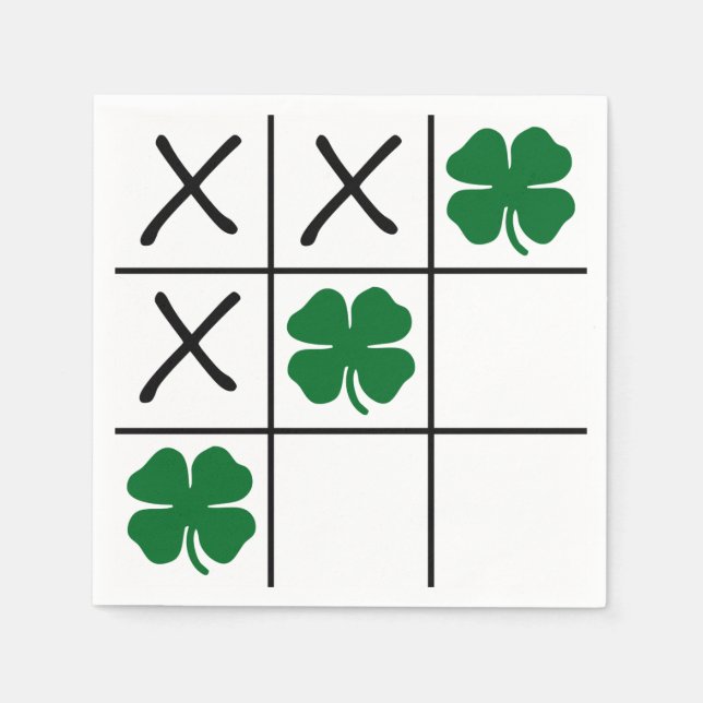 Shamrock Tic Tac Toe Napkin (Front)
