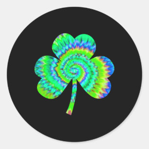 Shamrock Tie Dye St. Patricks Day Shirt  Classic Round Sticker