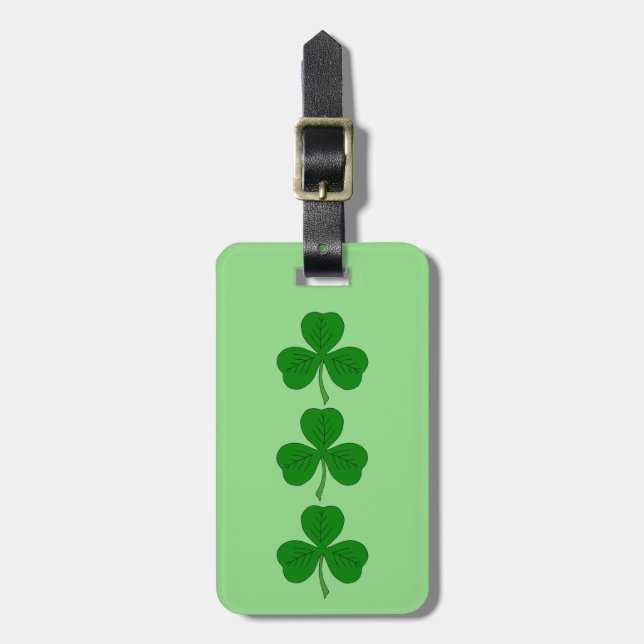 Shamrock Trio Luggage Tag (Front Vertical)