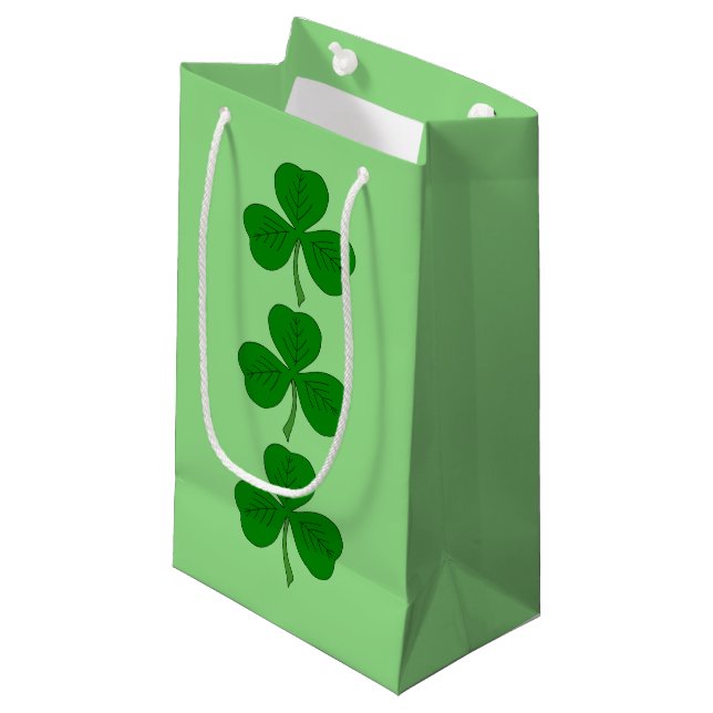 Shamrock Trio Small Gift Bag (Front Angled)