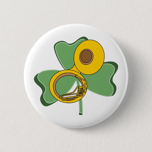 Shamrock Tuba 6 Cm Round Badge (Front)