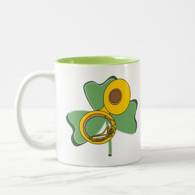 Shamrock Tuba Two-Tone Coffee Mug (Left)