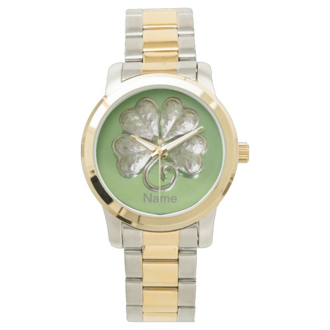 Shamrock Watch! Irish Watch! Add Name! Watch (Front)