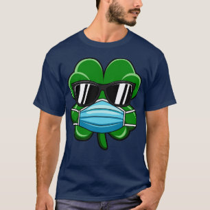 Shamrock Wearing Face Mask St Patricks Day Gift T-Shirt