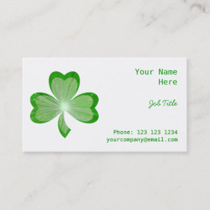 Shamrock White business card side