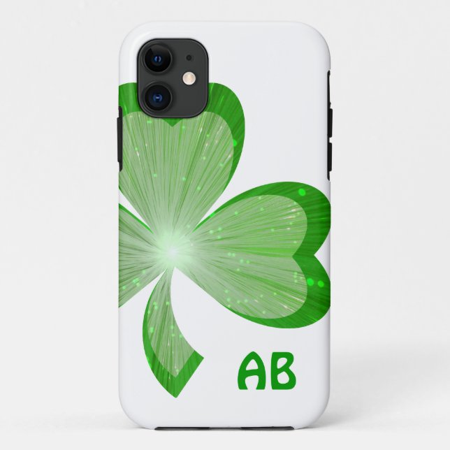 Shamrock White Side monogram iPhone 5 case (Back)
