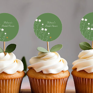 Shamrock Wildflowers Bridal Shower Favor Classic Round Sticker