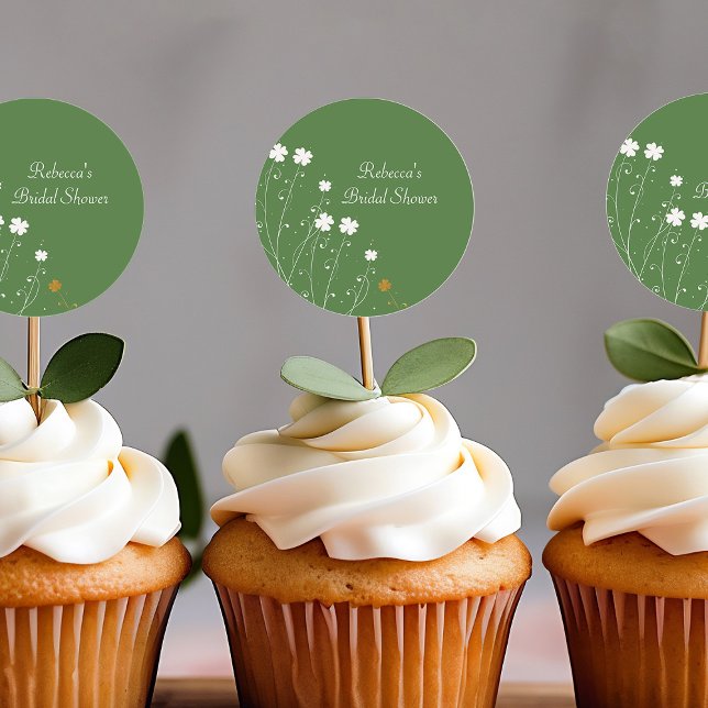 Shamrock Wildflowers Bridal Shower Favour Classic Round Sticker (Shamrock bridal shower favor stickers)