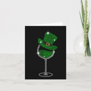 Shamrock Wine Gles Drinking St Patricks Day Irish Card