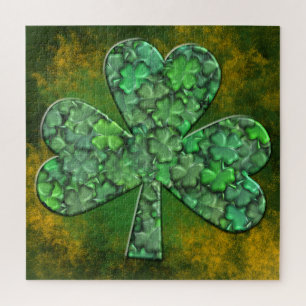 Shamrock with Clovers Inside Jigsaw Puzzle