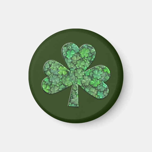 Shamrock with Clovers Inside Magnet (Front)